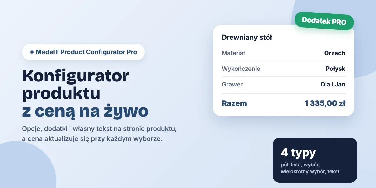 Zrzut: Konfigurator produktów