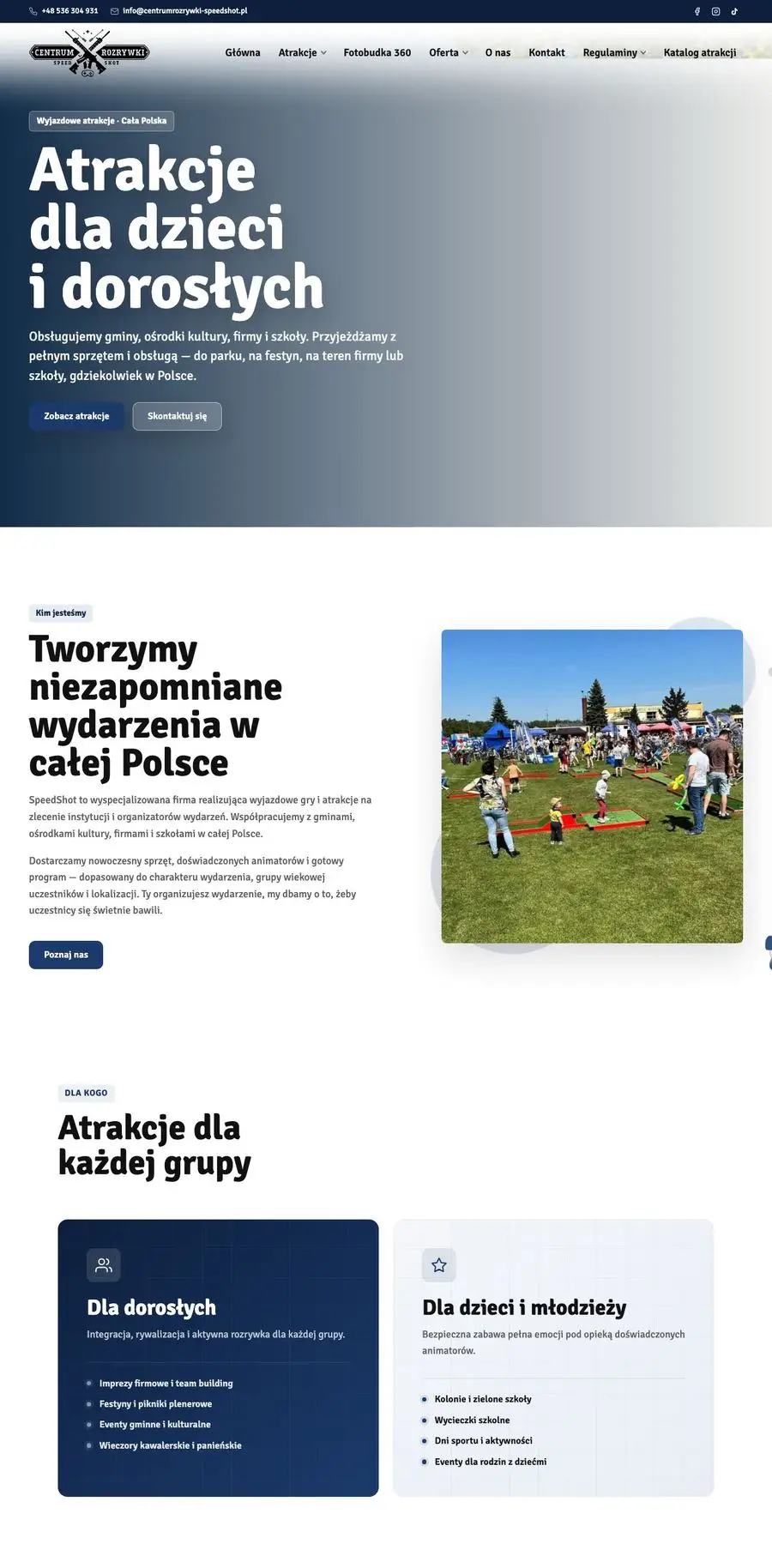 Zrzut strony: Centrum Rozrywki SpeedShot