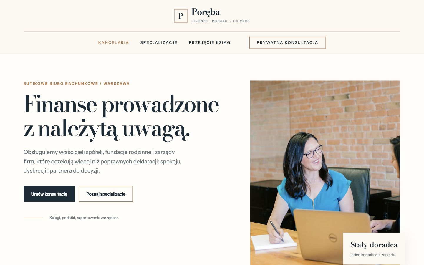 Projekt strony Poręba Finanse